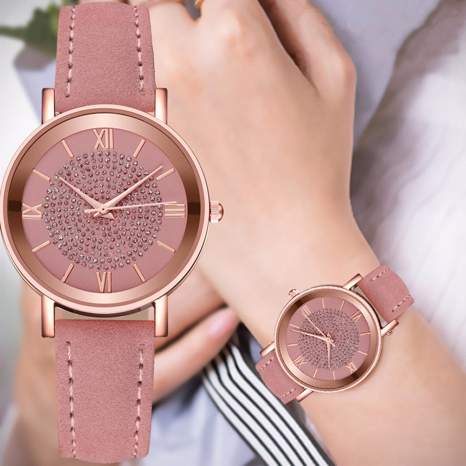 Rhinestone Leather watch