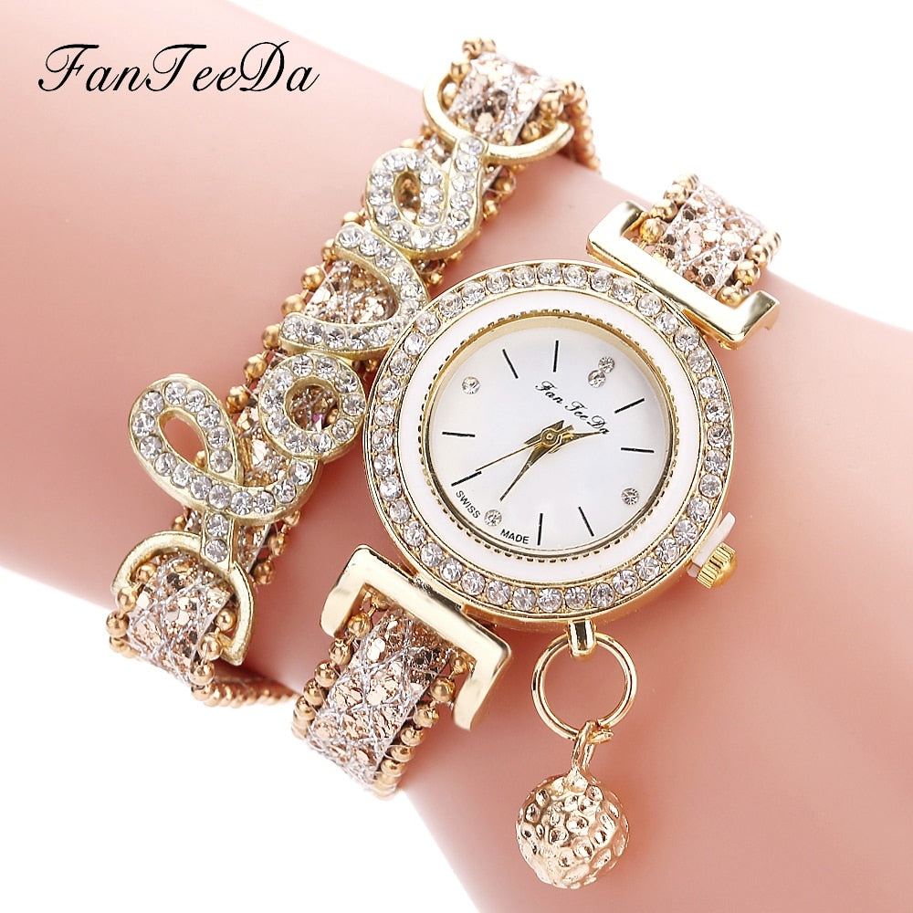 Rhinestone Quartz Wrist Watch