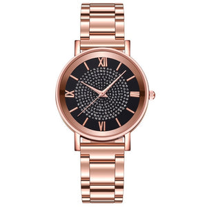 Diamond Rose Gold Ladies Wrist Watches